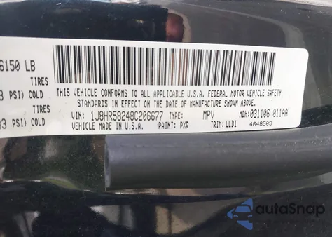 2008 Jeep Grand Cherokee Limited z USA, uszkodzony, nr VIN 1J8HR58248C206677